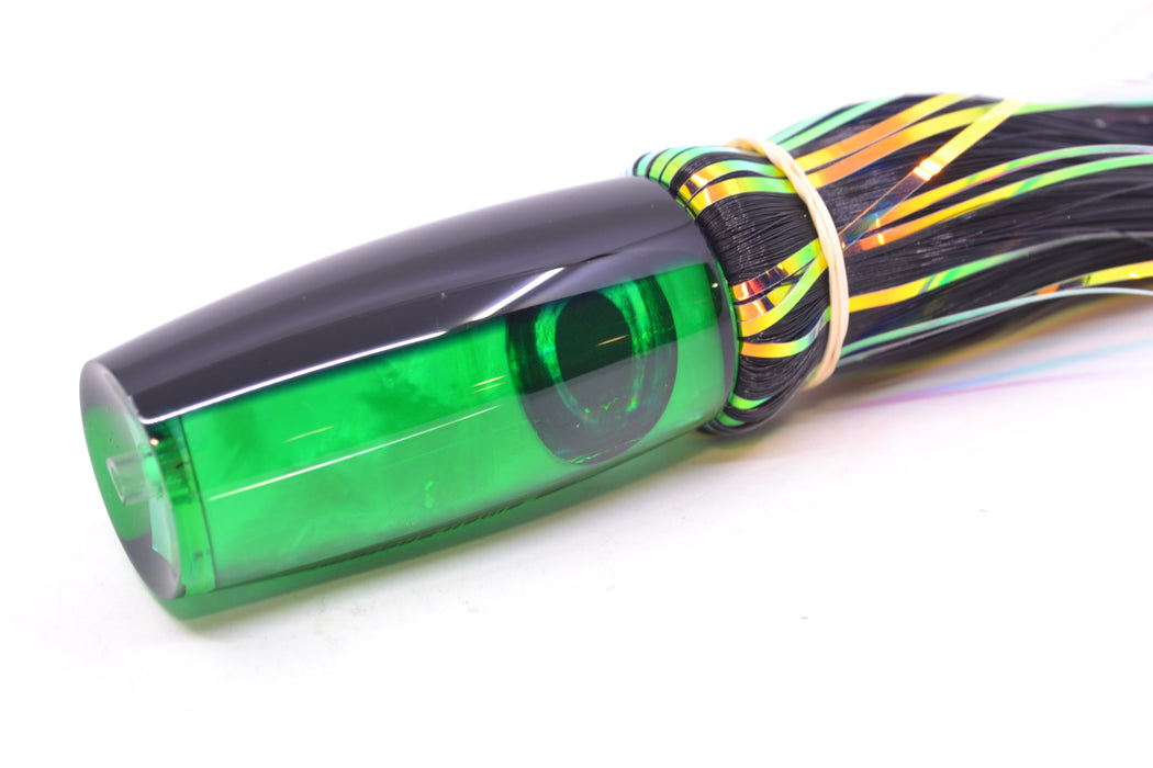 Moyes Lures Green MOP Black Back Taxi Eyes Small Shotgun 9" 2.5oz Skirted Black Hair