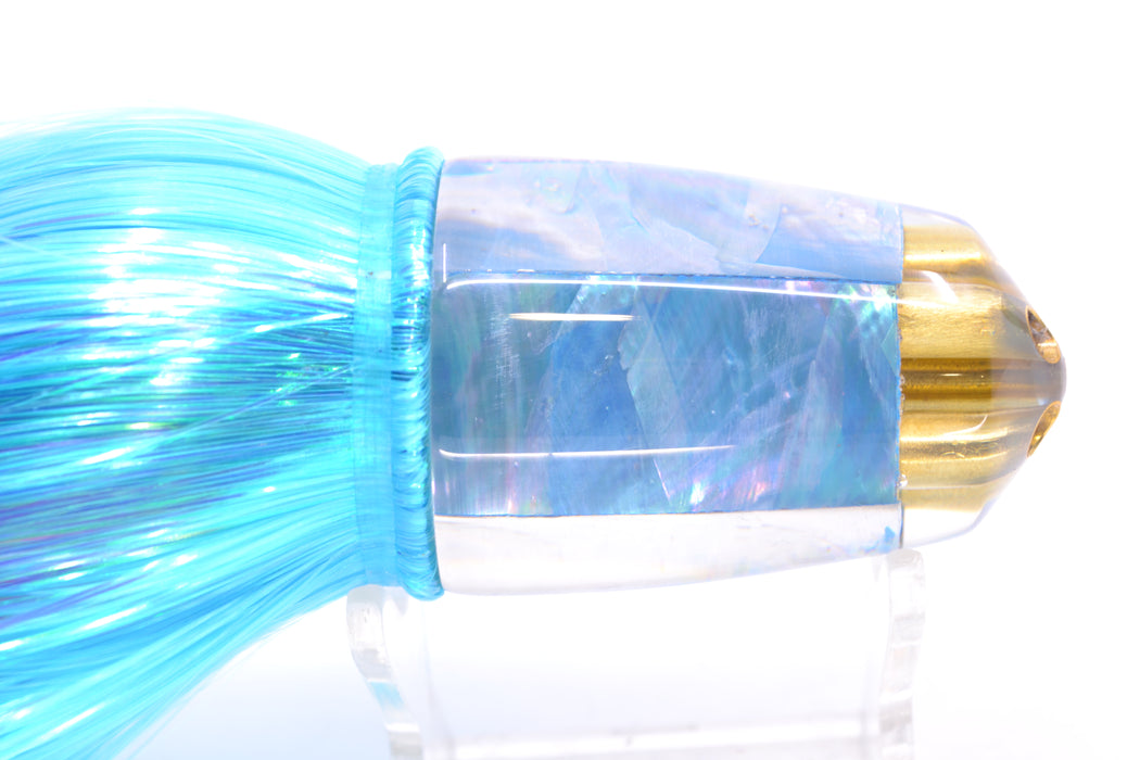 Koya Lures Ice Blue MOP 4-Hole Bullet 9"+ 7oz Strobez Ice Blue/Pink GZE