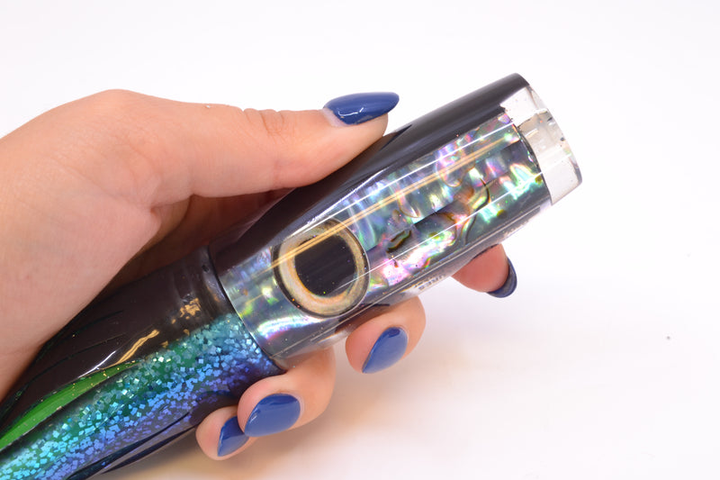 Marlin Magic Blue-Purple Abalone Black Back Medium Hard Head 9" 5oz Skirted