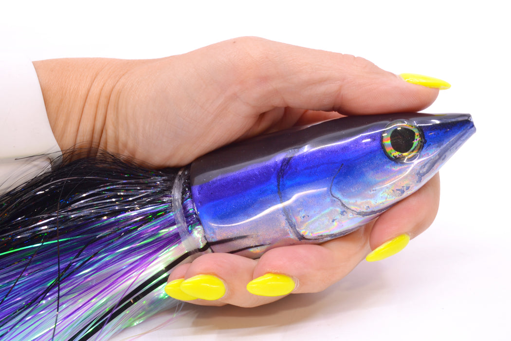 Ali'i Kai Lures Aku 12" 10.7oz EZ Flash Black-Purple Stripes-White with Aku Stripes