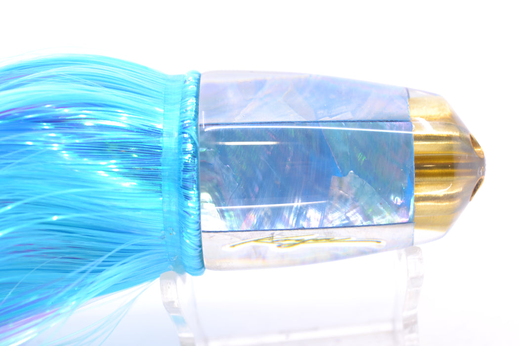 Koya Lures Ice Blue MOP 4-Hole Bullet 9"+ 7oz Strobez Ice Blue/Pink GZE