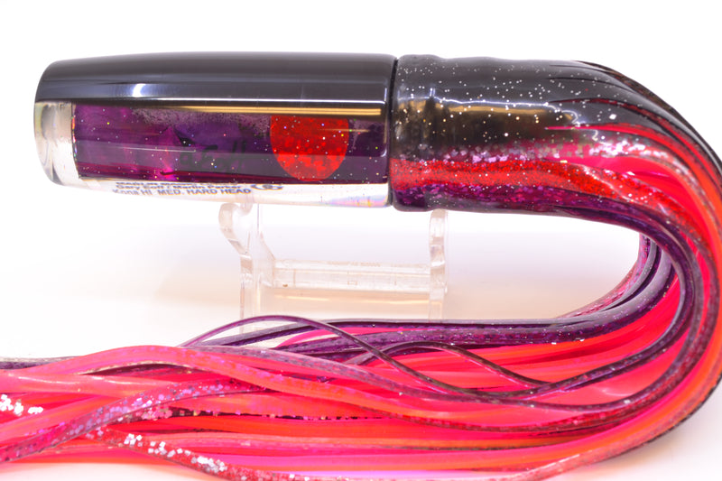 Marlin Magic Purple MOP Black Back Medium Hard Head 9" 5oz Skirted Black-Red-Purple