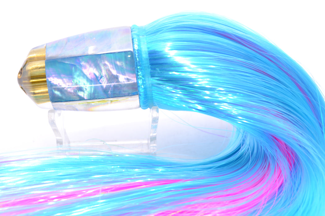 Koya Lures Ice Blue MOP 4-Hole Bullet 9"+ 7oz Strobez Ice Blue/Pink GZE