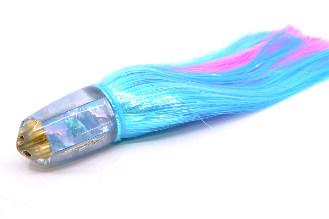 Koya Lures Ice Blue MOP 4-Hole Bullet 9"+ 7oz Strobez Ice Blue/Pink GZE