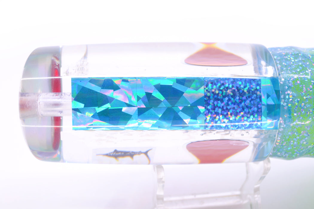 Aloha Lures Ice Rainbow Dichro Ice Blue Back Smash Bait 14" 13.5oz Skirted Ice Blue/Rainbow GZE