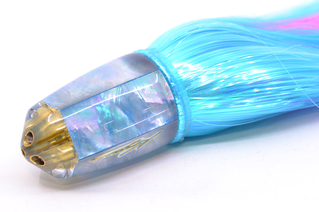 Koya Lures Ice Blue MOP 4-Hole Bullet 9"+ 7oz Strobez Ice Blue/Pink GZE