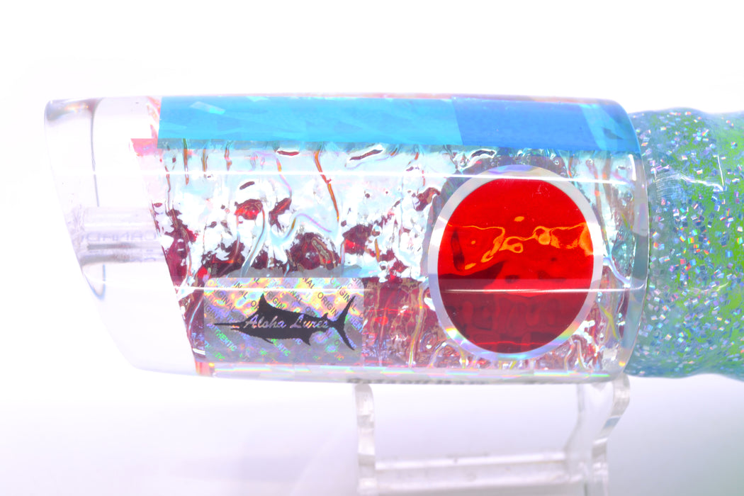 Aloha Lures Ice Rainbow Dichro Ice Blue Back Smash Bait 14" 13.5oz Skirted Ice Blue/Rainbow GZE