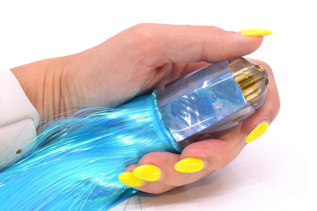 Koya Lures Ice Blue MOP 4-Hole Bullet 9"+ 7oz Strobez Ice Blue/Pink GZE
