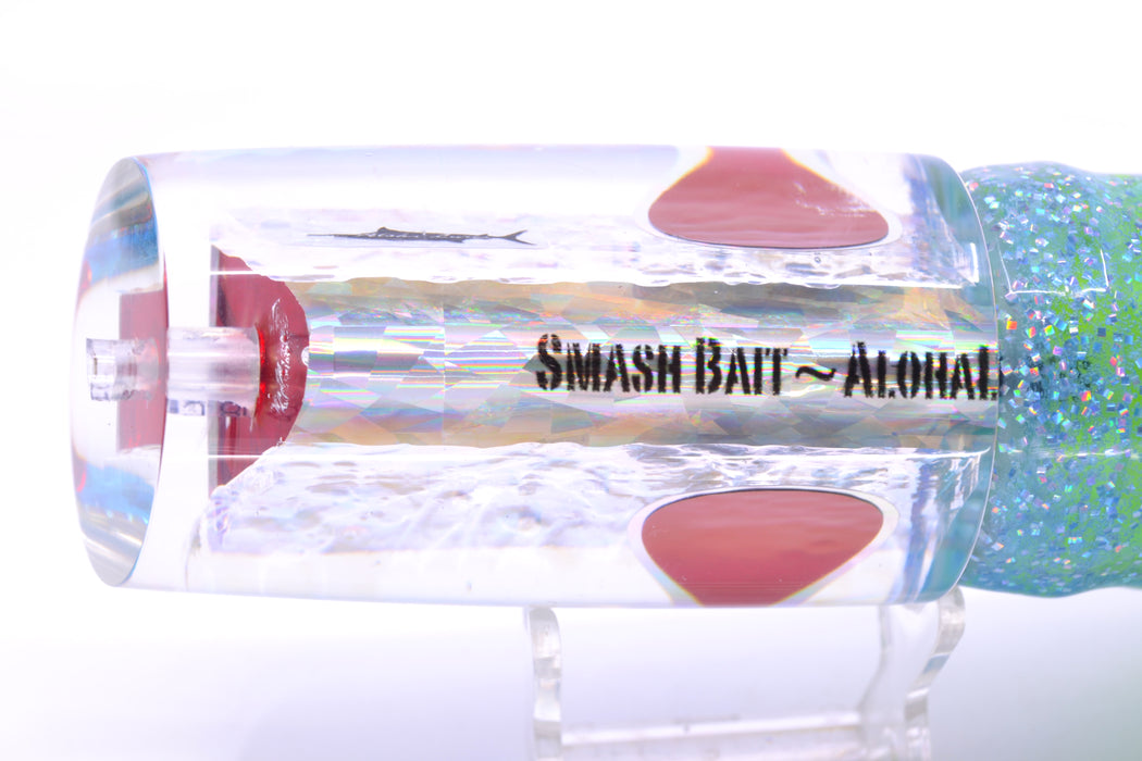 Aloha Lures Ice Rainbow Dichro Ice Blue Back Smash Bait 14" 13.5oz Skirted Ice Blue/Rainbow GZE