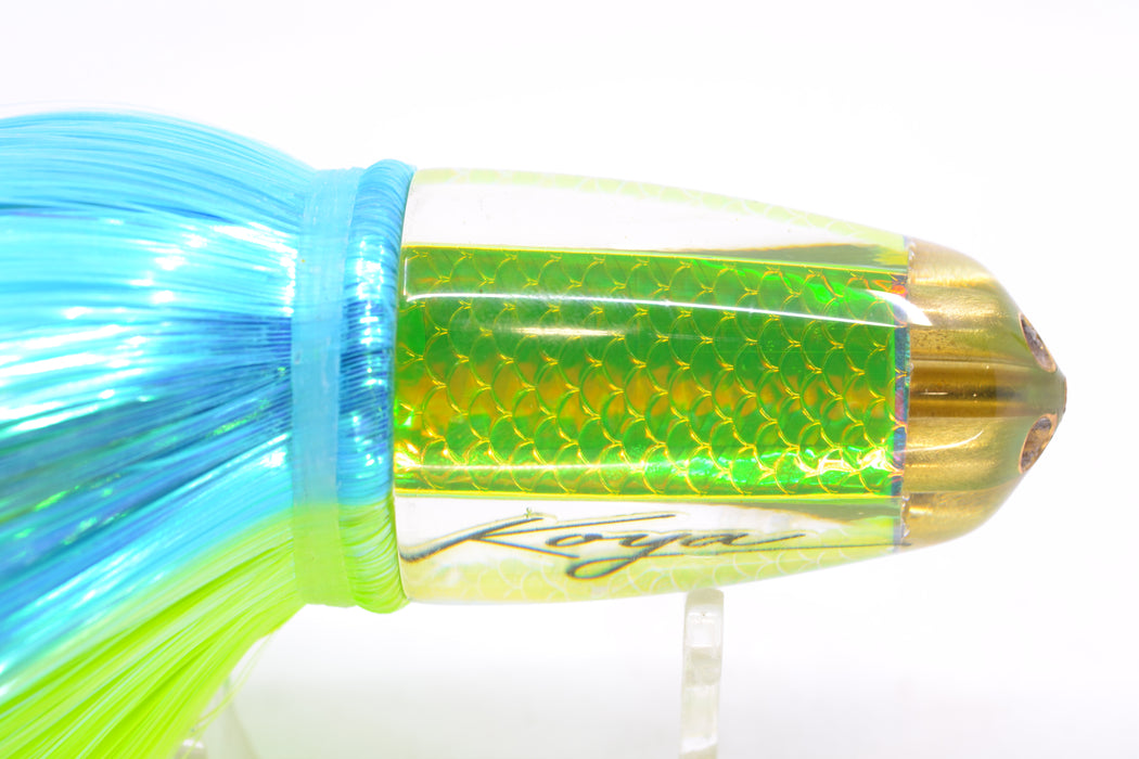 Koya Lures Green Rainbow Scale 1/4" Jet Clean Sweep Bullet 10" 7oz Strobez Ice Blue-Green GZE