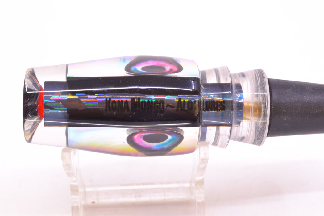 Aloha Lures Black Wrap Turquoise-Purple Dichro Black-Silver Back Kona Mongo 9" 5.2oz