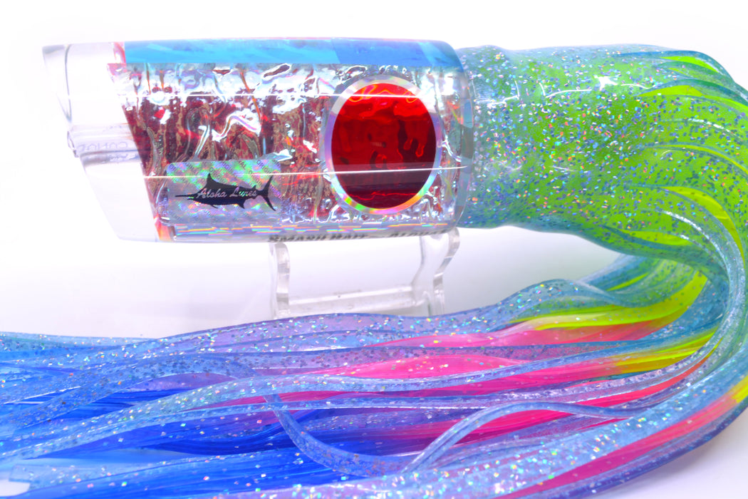 Aloha Lures Ice Rainbow Dichro Ice Blue Back Smash Bait 14" 13.5oz Skirted Ice Blue/Rainbow GZE
