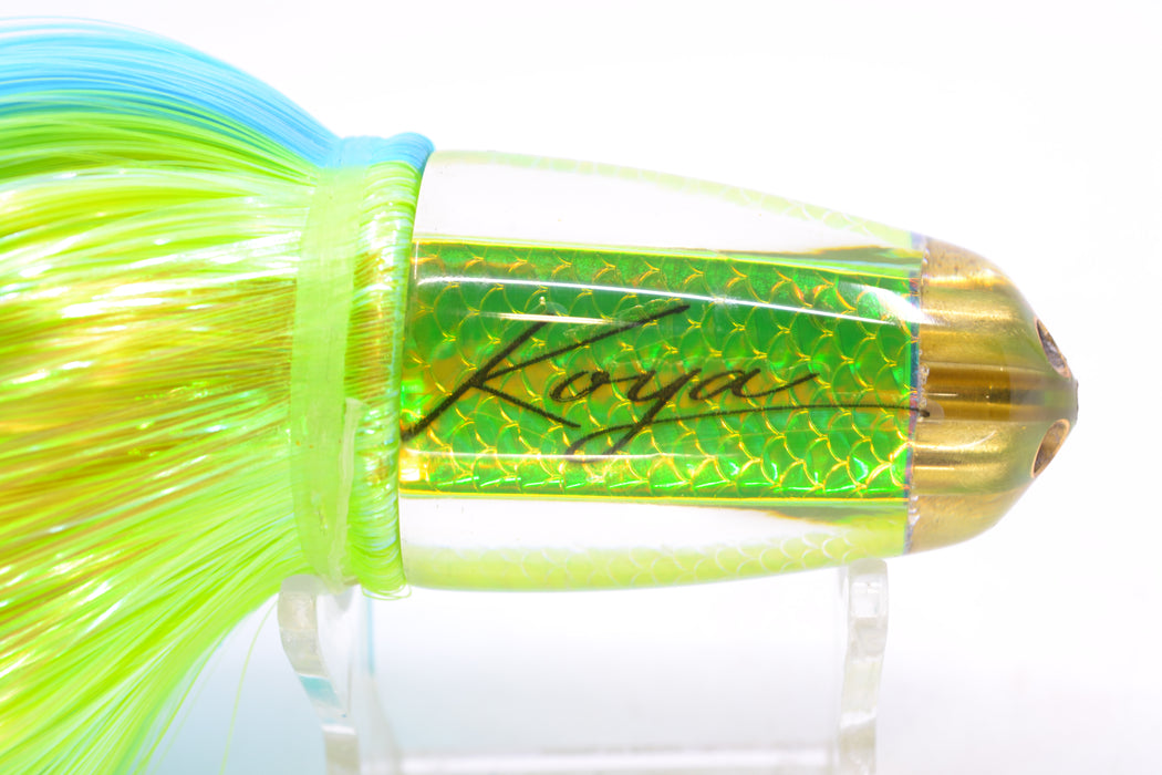 Koya Lures Green Rainbow Scale 1/4" Jet Clean Sweep Bullet 10" 7oz Strobez Ice Blue-Green GZE