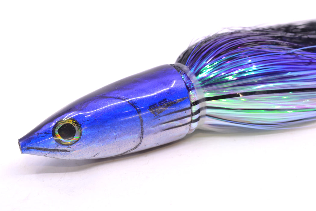 Ali'i Kai Lures Small Aku 9" 6oz EZ Flash Black-Purple Stripes-White with Aku Stripes