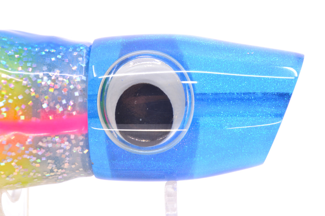 Joe Yee Lures by KEGZ Blue Pearl Doll Eyes Apollo 12" 7.4oz Skirted Blue Bars/Chartreuse GZE