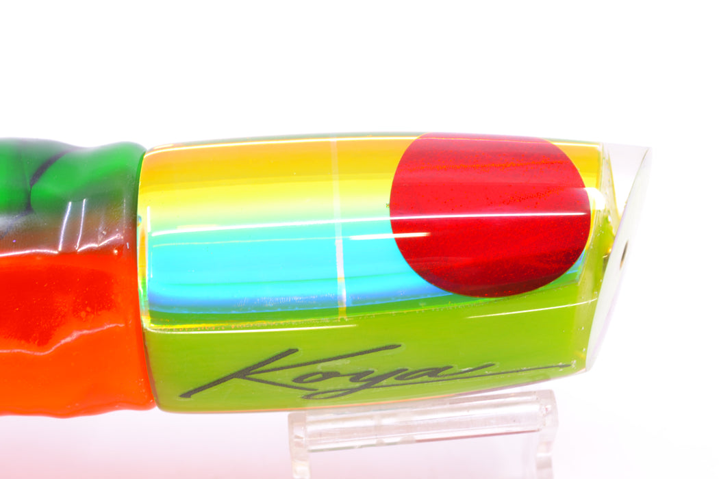 Koya Lures Mirrored Rainbow Green Pearl Medium Poi Dog 14" 11oz Skirted Guacamaya GZE