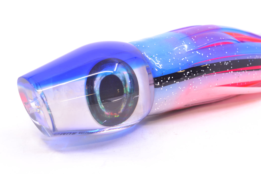 Moyes Lures White MOP Blue Back Taxi Eyes Medium Sumo 12" 6.8oz Skirted Gay Bob GZE