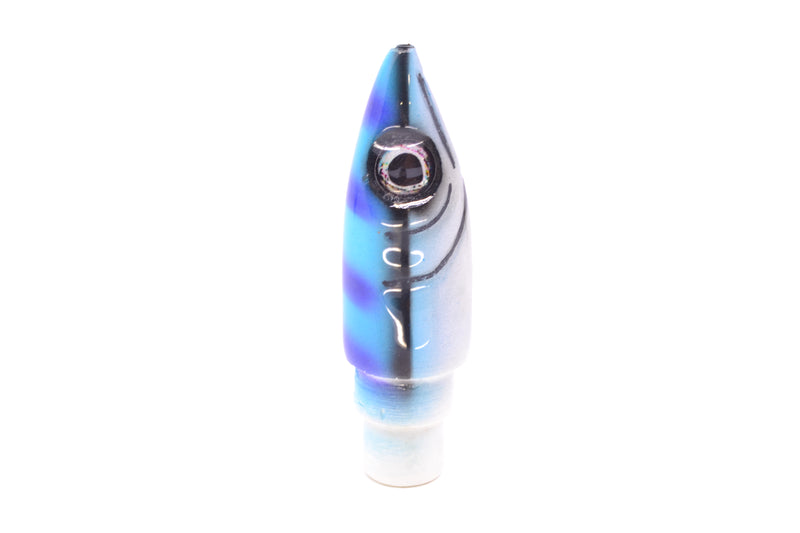 Tsutomu Lures Blue & Purple Bars-Black Line Non-Jetted Kona Dragon 9"+ 6.4oz