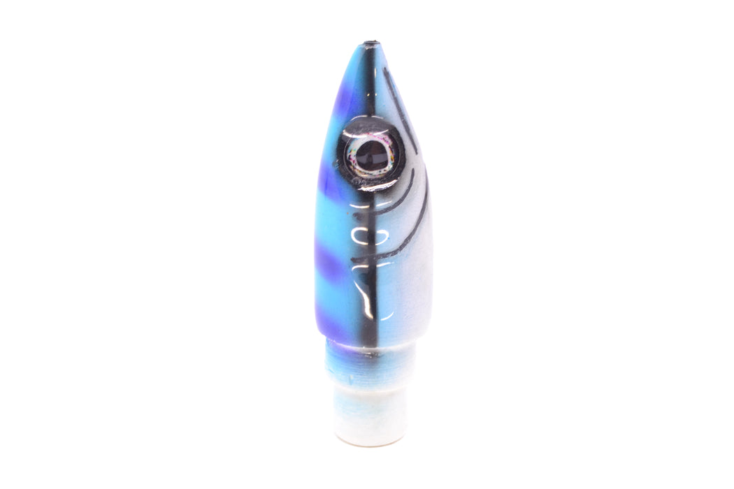 Tsutomu Lures Blue & Purple Bars-Black Line Non-Jetted Kona Dragon 9"+ 6.4oz GZE