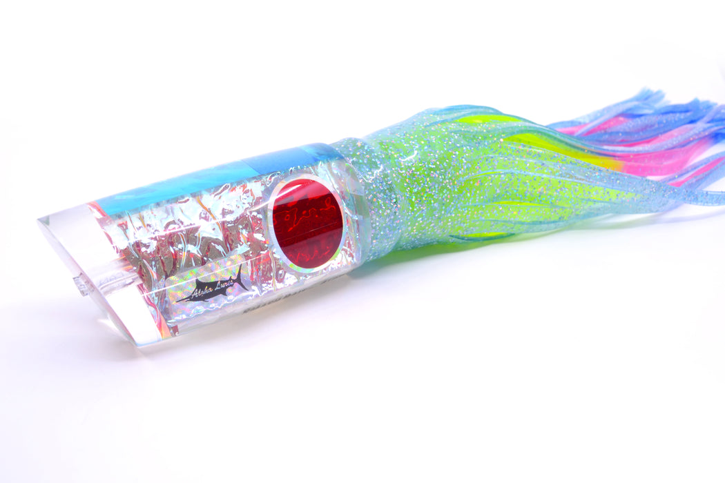 Aloha Lures Ice Rainbow Dichro Ice Blue Back Smash Bait 14" 13.5oz Skirted Ice Blue/Rainbow GZE