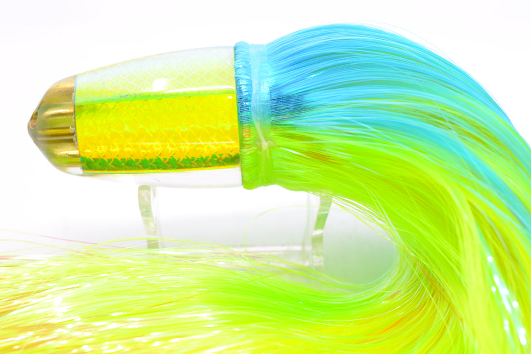 Koya Lures Green Rainbow Scale 1/4" Jet Clean Sweep Bullet 10" 7oz Strobez Ice Blue-Green GZE