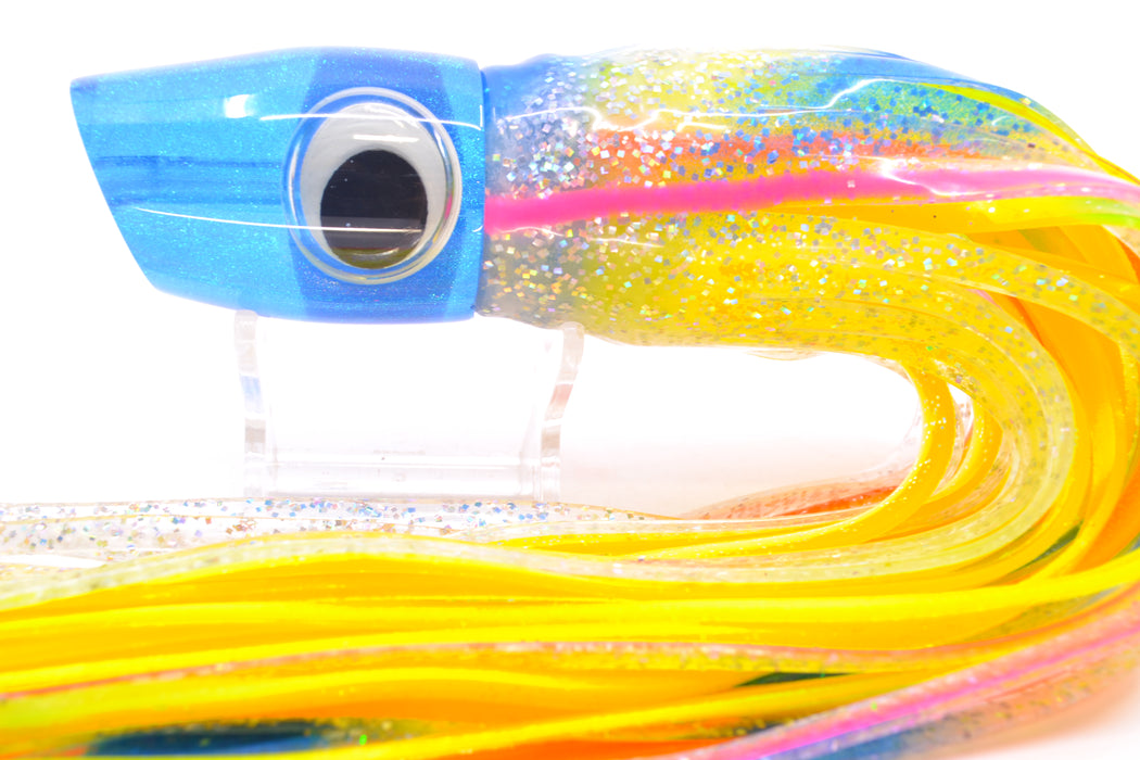 Joe Yee Lures by KEGZ Blue Pearl Doll Eyes Apollo 12" 7.4oz Skirted Blue Bars/Chartreuse GZE