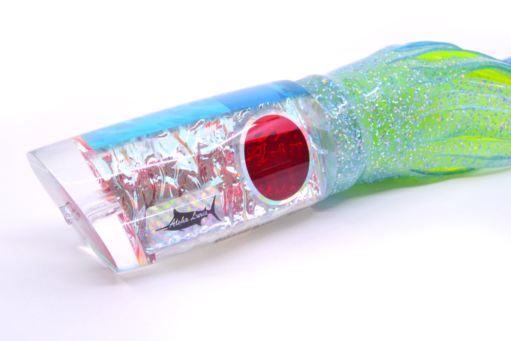 Aloha Lures Ice Rainbow Dichro Ice Blue Back Smash Bait 14" 13.5oz Skirted Ice Blue/Rainbow GZE
