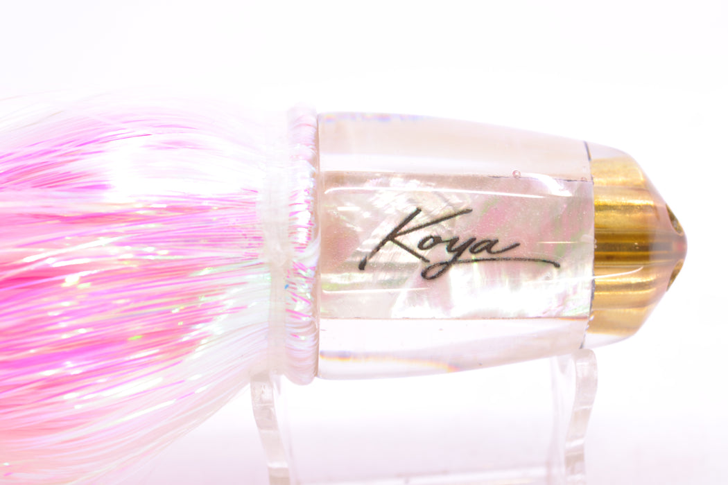 Koya Lures White MOP 4-Hole Bullet 9"+ 7oz Strobez White/Pink GZE