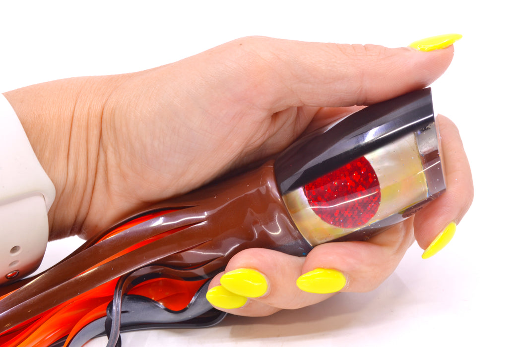 Marlin Magic Lures Golden MOP Black Back Red Eyes Baby Ruckus 10" 6.5oz Skirted