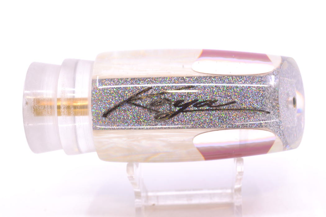 Koya Lures White MOP Holographic Pearl Medium Poi Dog 14" 7.5oz