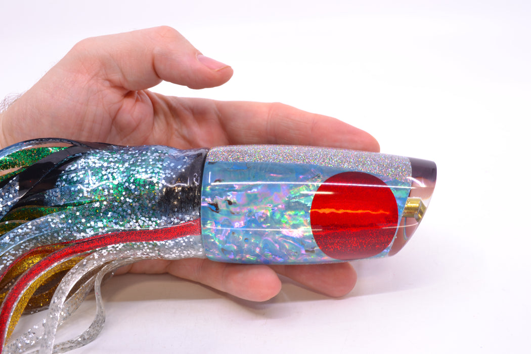 Koya Lures Ice Blue Awabi Holo Glitter Pearl Medium Poi Dog 14" 11oz Skirted Evil