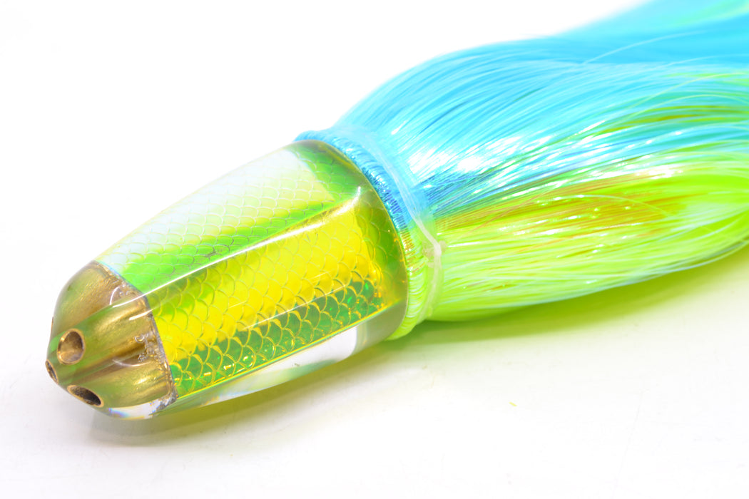 Koya Lures Green Rainbow Scale 1/4" Jet Clean Sweep Bullet 10" 7oz Strobez Ice Blue-Green GZE