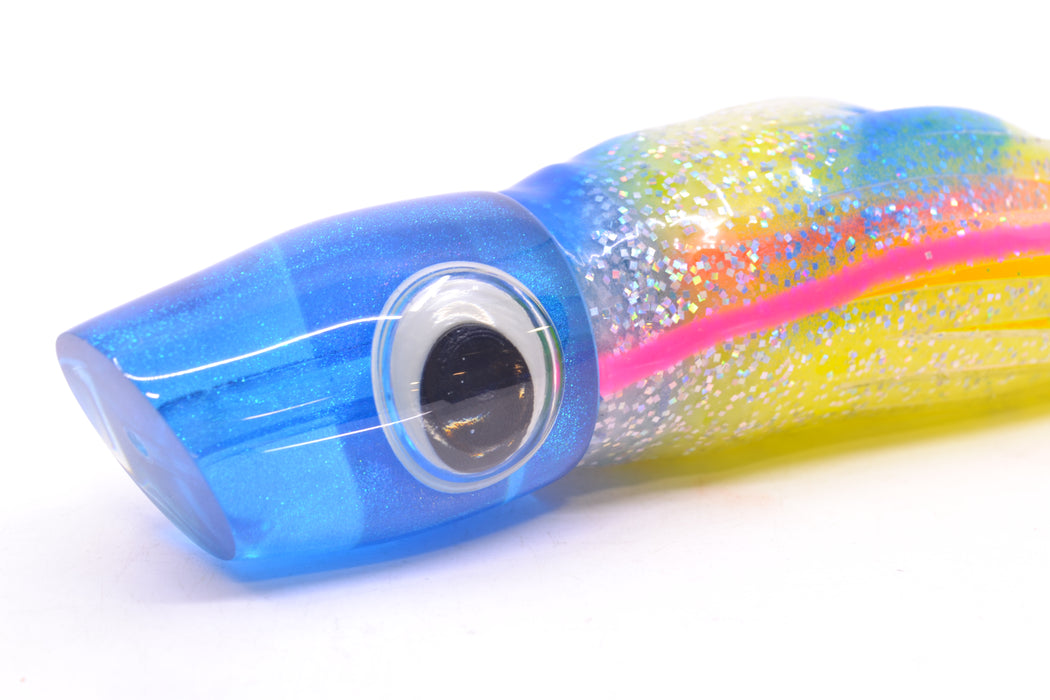 Joe Yee Lures by KEGZ Blue Pearl Doll Eyes Apollo 12" 7.4oz Skirted Blue Bars/Chartreuse GZE