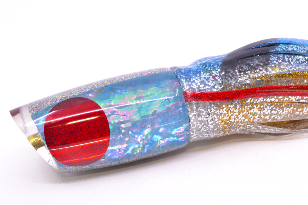 Koya Lures Ice Blue Awabi Holo Glitter Pearl Medium Poi Dog 14" 11oz Skirted Evil