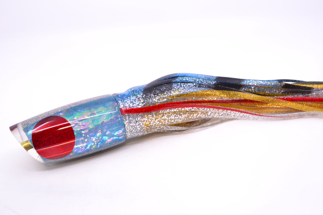 Koya Lures Ice Blue Awabi Holo Glitter Pearl Medium Poi Dog 14" 11oz Skirted Evil