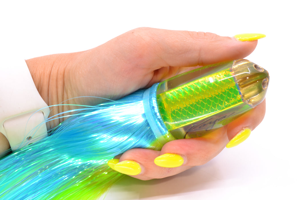 Koya Lures Green Rainbow Scale 1/4" Jet Clean Sweep Bullet 10" 7oz Strobez Ice Blue-Green GZE