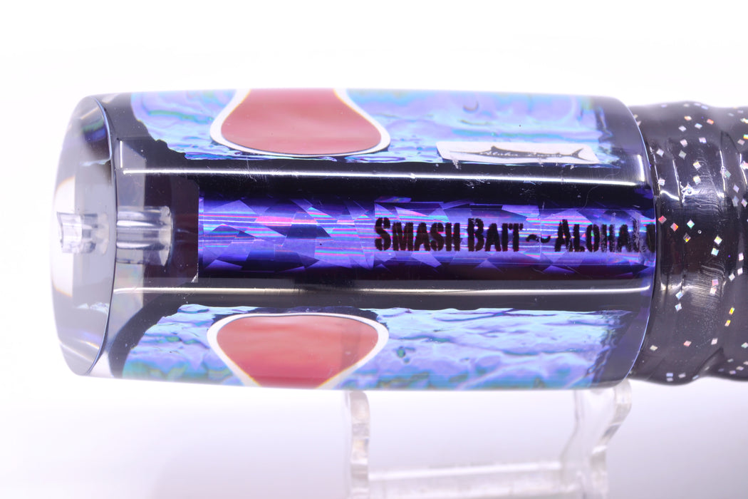Aloha Lures Purple Dichro Black Back Smash Bait 14" 13.5oz Skirted Black/Purple GZE