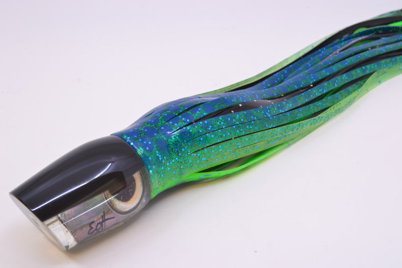 Marlin Magic Lures Tahitian MOP Black Back Taxi Eyes Lil Hibby 10" 7.2oz Skirted