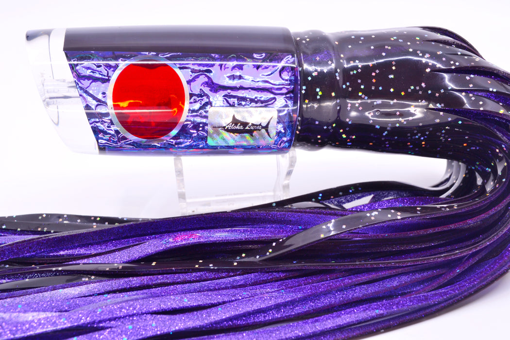 Aloha Lures Purple Dichro Black Back Smash Bait 14" 13.5oz Skirted Black/Purple GZE