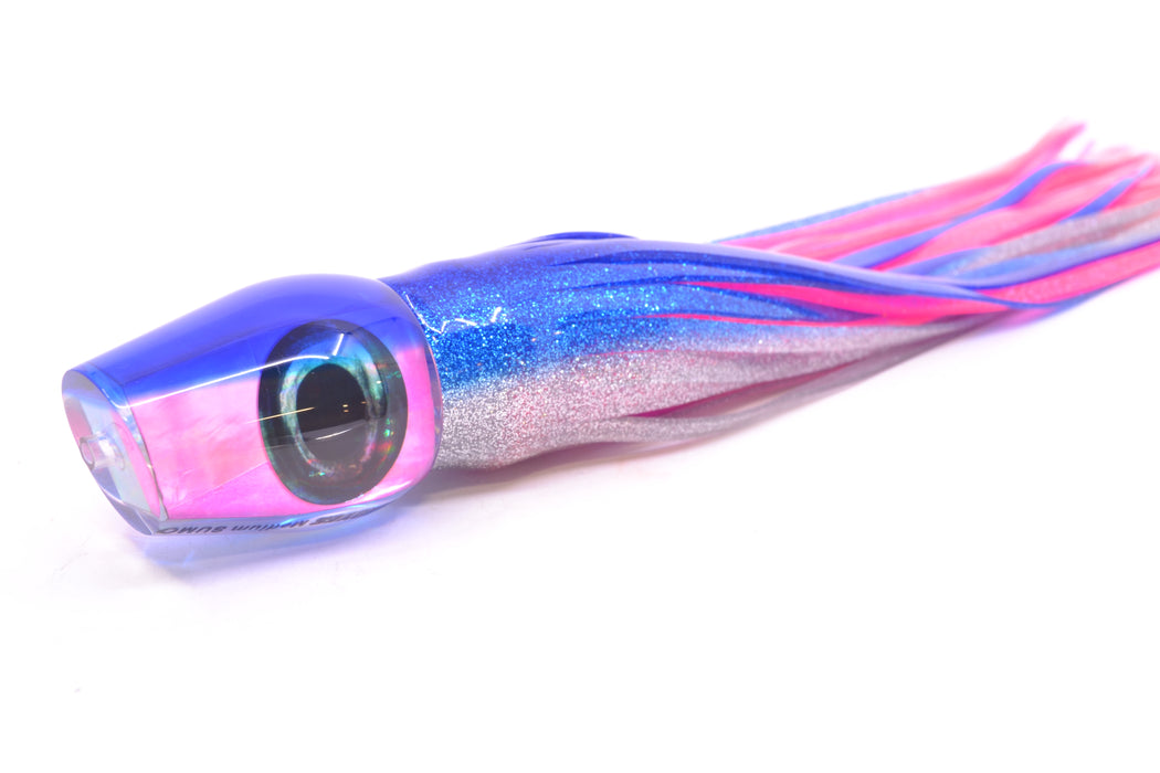Moyes Lures Pink MOP Blue Back Taxi Eyes Medium Sumo 12" 6.8oz Skirted Blue-Silver GZE