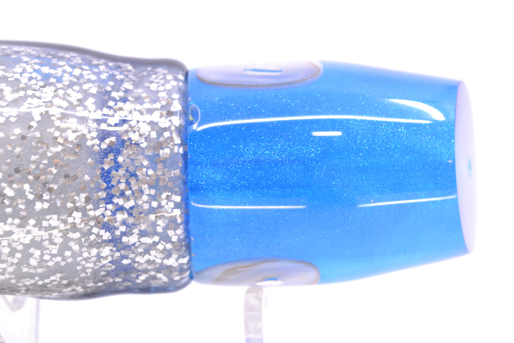 Joe Yee Lures by KEGZ Blue Pearl Real Shell Eyes Apollo 12" 7.4oz Skirted Black & Blue Bars GZE