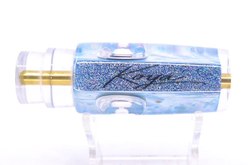 Koya Lures Ice Blue Awabi Silver Glitter Pearl Doll Eyes Hard Head 9" 2oz