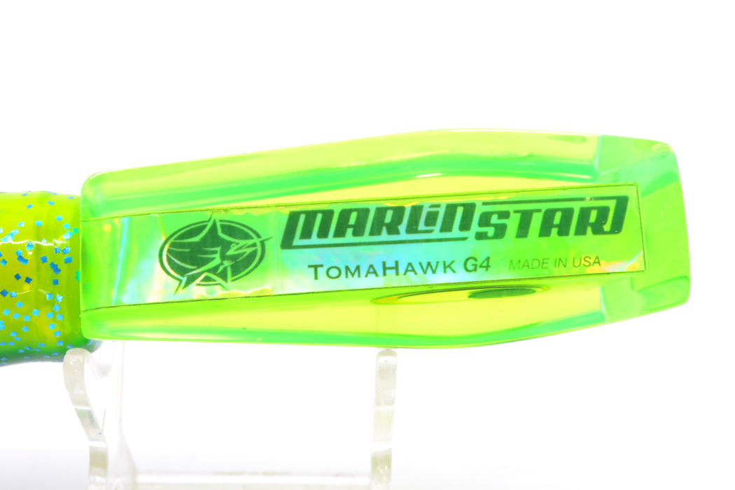 Marlinstar Chartreuse MOP Medium Tomahawk G4 9"+ 5.2oz Skirted Mahi GZE