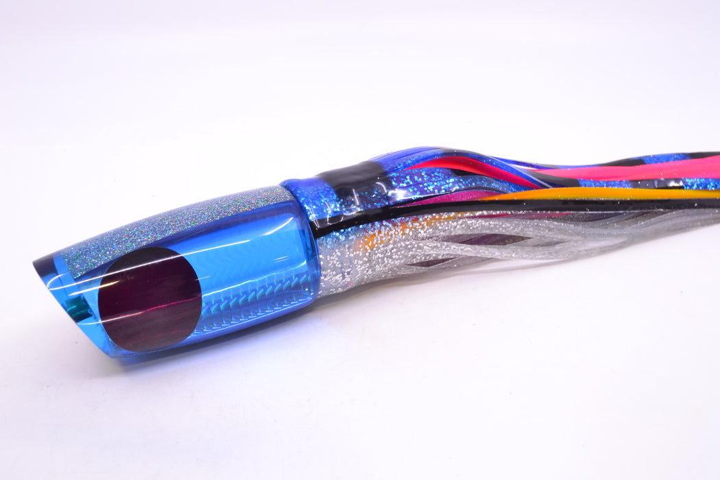 Koya Lures Blue Rainbow Scale Medium Poi Dog 14" 11oz Skirted Blue-Silver-Pink GZE
