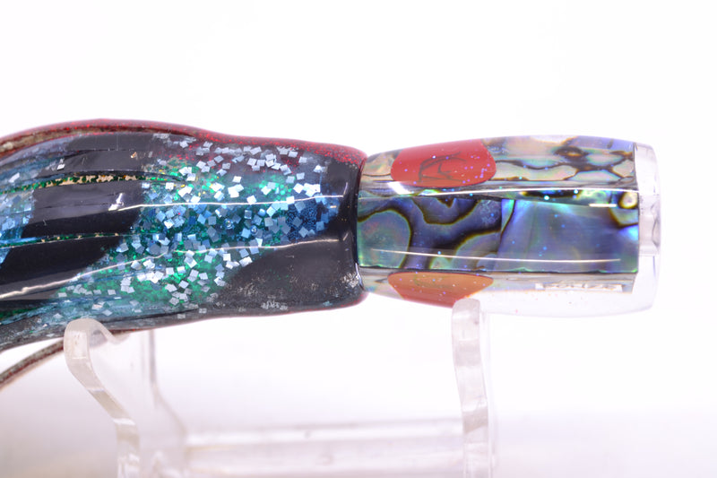 Bonze Lures Paua Shell Red Eyes Bruiser 5" 1.5oz Skirted Evil
