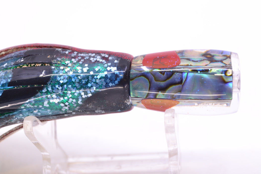 Bonze Lures Paua Shell Red Eyes Bruiser 5" 1.5oz Skirted Evil GZE