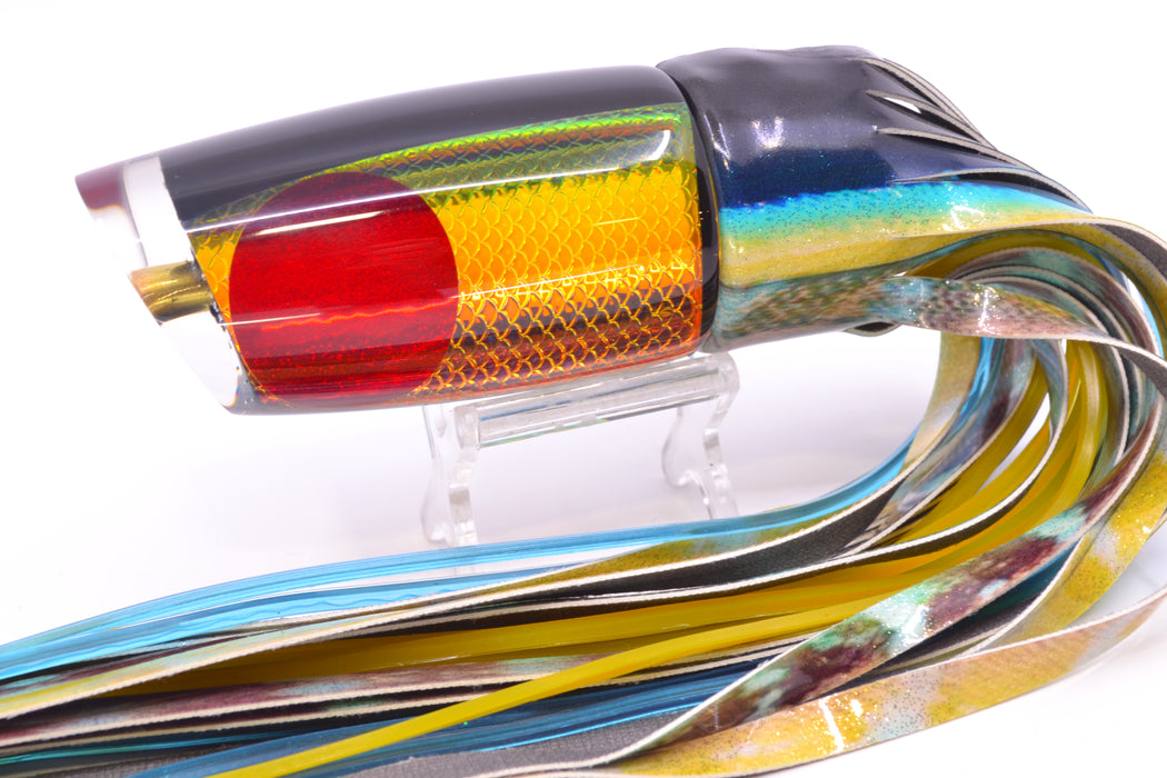 Koya Lures Rainbow Scale Black Pearl Medium Poi Dog 14" 10oz FT Yellowfin