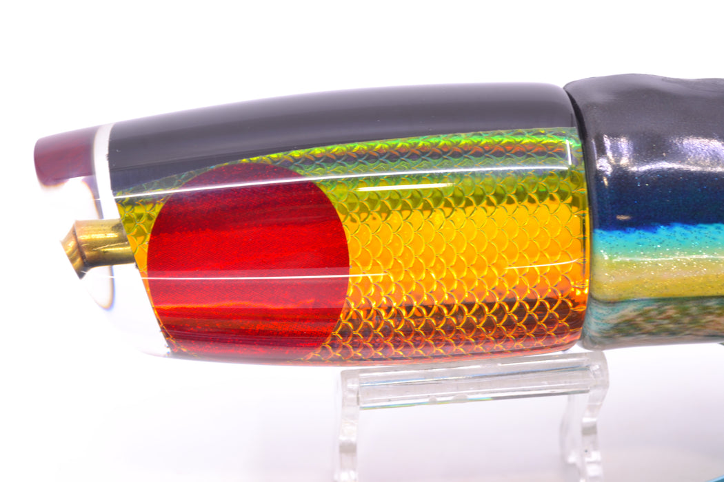 Koya Lures Rainbow Scale Black Pearl Medium Poi Dog 14" 10oz FT Yellowfin