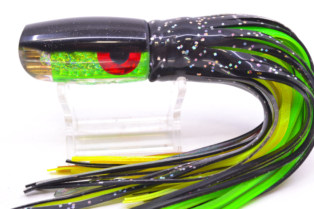Coggin Lures Green Rainbow Dichro Black Back 4-Hole Hualalai Tado Scoop 7" 3oz Skirted