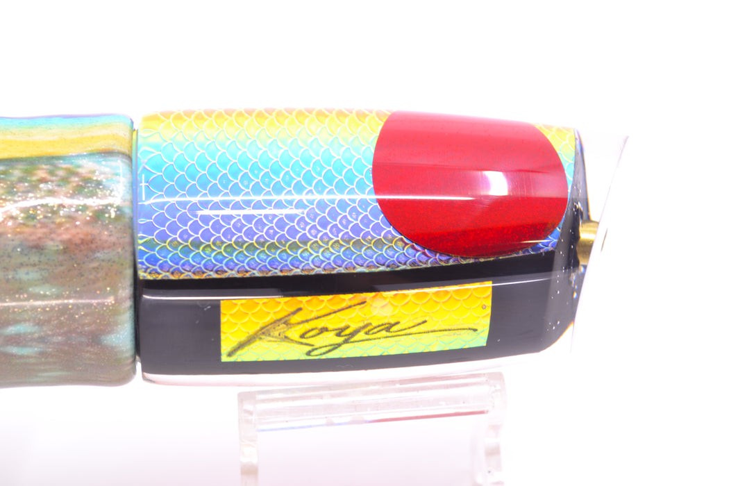 Koya Lures Rainbow Scale Black Pearl Medium Poi Dog 14" 10oz FT Yellowfin